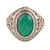 Onyx single-stone ring, 'Forest Checkerboard' - 6-Carat Green Onyx Single-Stone Ring from India thumbail
