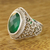 Onyx single-stone ring, 'Forest Checkerboard' - 6-Carat Green Onyx Single-Stone Ring from India (image 2b) thumbail