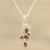 Garnet pendant necklace, 'Vine Glory' - Vine Pattern Garnet Pendant Necklace from India (image 2) thumbail