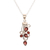 Garnet pendant necklace, 'Vine Glory' - Vine Pattern Garnet Pendant Necklace from India thumbail