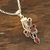 Garnet pendant necklace, 'Vine Glory' - Vine Pattern Garnet Pendant Necklace from India (image 2b) thumbail