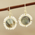 Gold plated labradorite and cultured pearl dangle earrings, 'Petal Glow' - Labradorite and Cultured Pearl Dangle Earrings from India (image 2) thumbail