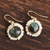 Gold plated labradorite and cultured pearl dangle earrings, 'Petal Glow' - Labradorite and Cultured Pearl Dangle Earrings from India (image 2b) thumbail