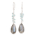 Labradorite and blue topaz dangle earrings, 'Late Sky' - 12-Carat Labradorite and Blue Topaz Dangle Earrings thumbail