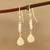 Gold plated rainbow moonstone beaded dangle earrings, 'Teardrop Beads' - Gold Plated Rainbow Moonstone Beaded Dangle Earrings (image 2) thumbail