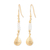 Gold plated rainbow moonstone beaded dangle earrings, 'Teardrop Beads' - Gold Plated Rainbow Moonstone Beaded Dangle Earrings thumbail