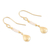 Gold plated rainbow moonstone beaded dangle earrings, 'Teardrop Beads' - Gold Plated Rainbow Moonstone Beaded Dangle Earrings (image 2c) thumbail
