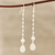 Rainbow moonstone and cultured pearl dangle earrings, 'Purest Harmony' - Rainbow Moonstone and Cultured Pearl Dangle Earrings (image 2) thumbail