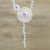 Amethyst and chalcedony pendant necklace, 'Glittering Spirals' - Spiral-Shaped Amethyst and Chalcedony Pendant Necklace thumbail