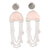 Rose quartz and labradorite dangle earrings, 'Half-Moon Rain' - Half-Circle Rose Quartz and Labradorite Dangle Earrings thumbail