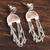 Rose quartz and labradorite dangle earrings, 'Half-Moon Rain' - Half-Circle Rose Quartz and Labradorite Dangle Earrings (image 2b) thumbail