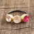 Gold accent multi-gemstone cocktail ring, 'Pretty Trio' - Gold Accent Amethyst & Rose Quartz Cocktail Ring from India thumbail