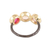 Gold accent multi-gemstone cocktail ring, 'Pretty Trio' - Gold Accent Amethyst & Rose Quartz Cocktail Ring from India