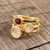 Gold plated multi-gemstone cocktail ring, 'Color Harmony' - Gold-Plated Multi-Gemstone Cocktail Ring from India (image 2) thumbail