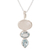 Blue topaz and rainbow moonstone pendant necklace, 'Glowing Glitter' - Blue Topaz and Rainbow Moonstone Pendant Necklace (image 2c) thumbail
