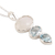 Blue topaz and rainbow moonstone pendant necklace, 'Glowing Glitter' - Blue Topaz and Rainbow Moonstone Pendant Necklace (image 2d) thumbail