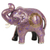 Papier mache sculpture, 'Royal Trunk' - Purple Floral Motif Papier Mache Elephant Sculpture (image 2a) thumbail