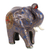 Papier mache sculpture, 'Triumphant Elephant' - Floral Blue Papier Mache Elephant Sculpture from India