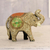 Skulptur aus Pappmaché - Graue, florale Elefantenskulptur aus Pappmaché aus Indien