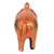 Skulptur aus Pappmaché - Elefantenskulptur aus Pappmaché mit orangefarbenem Blumenmuster aus Indien