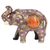 Papier mache sculpture, 'Cute Baby Elephant in Purple' - Hand-Painted Floral Papier Mache Elephant Sculpture