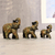 Papiermaché-skulpturen, 'fröhliche elefantenfamilie' (3er-satz) - handgemalte papiermaschine-elefanten-skulpturen (3er-satz)