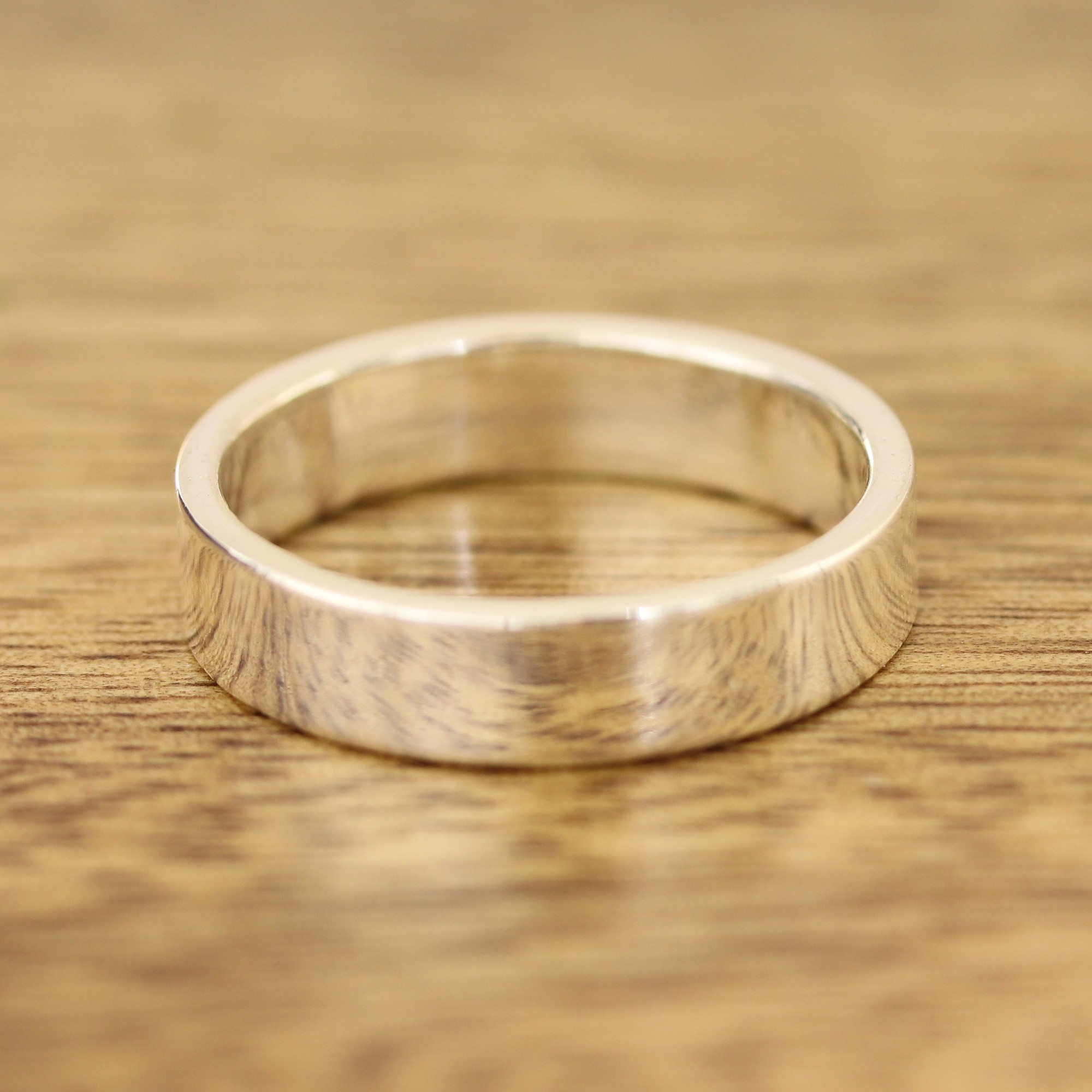 High-Polish Sterling Silver Band Ring from India, 'Simple Etude'