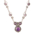 Amethyst pendant necklace, 'Meerut Magic' - Indian Amethyst and Sterling Silver Necklace (image 2a) thumbail