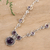Amethyst pendant necklace, 'Meerut Magic' - Indian Amethyst and Sterling Silver Necklace (image 2b) thumbail