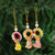 Beaded ornaments, 'Dancing Wreaths' (set of 3) - Beaded Wreath Ornaments from India (Set of 3) thumbail