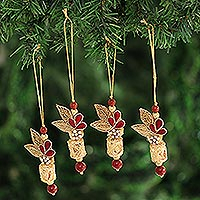 Featured review for Beaded ornaments, Gorgeous Quartet (set of 4)
