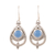 Chalcedony dangle earrings, 'Mysterious Blue' - Rope Pattern Chalcedony Dangle Earrings from India (image 2a) thumbail