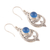 Chalcedony dangle earrings, 'Mysterious Blue' - Rope Pattern Chalcedony Dangle Earrings from India (image 2c) thumbail