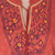 Cotton A-line dress, 'Delhi Spring in Russet' - Floral Embroidered Cotton A-Line Dress in Paprika from India (image 2d) thumbail