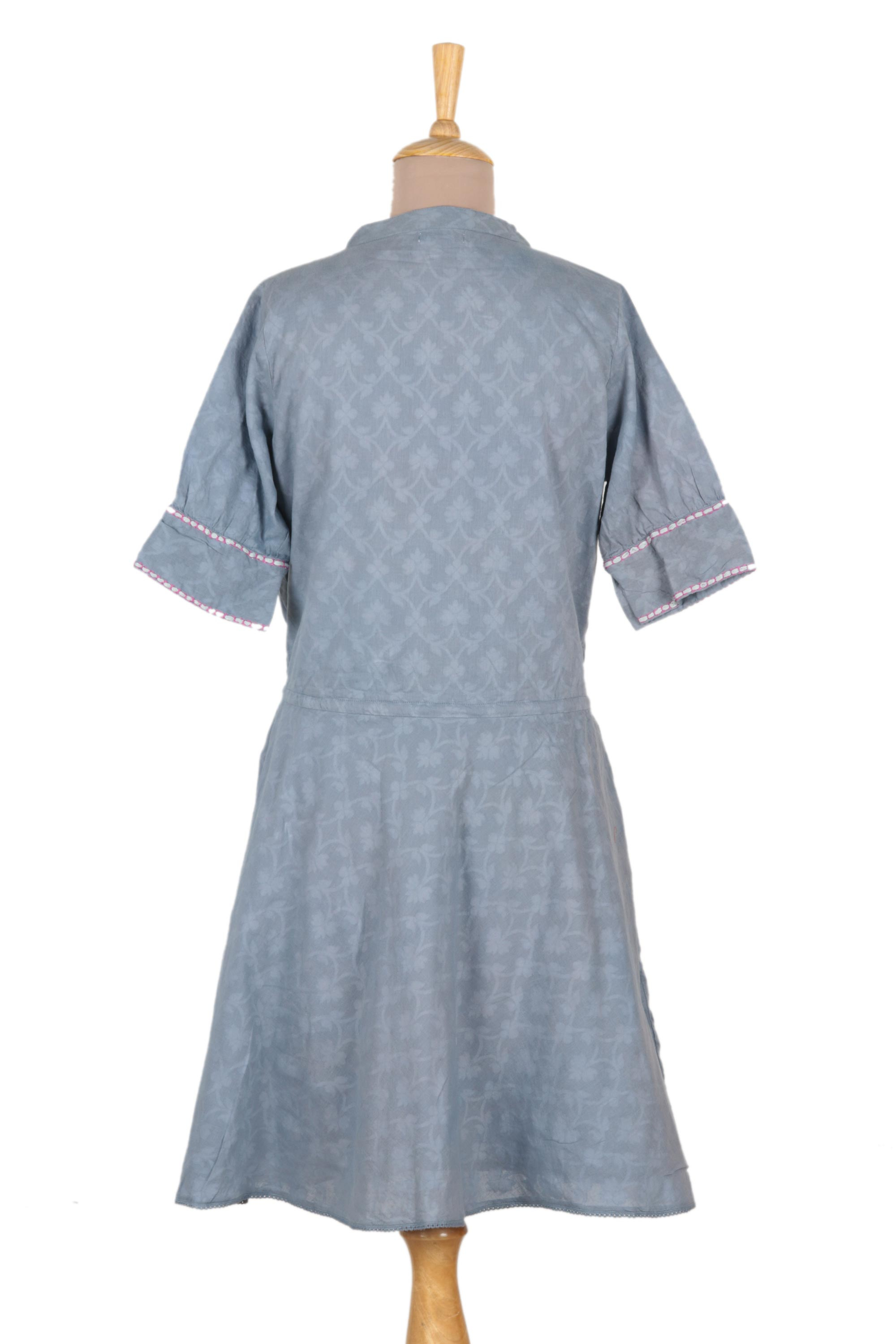 UNICEF Market | Cotton A-Line Summer Dress in Wedgwood Blue - Delhi ...