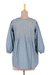 Cotton top, 'Delhi Evening' - Embroidered Cotton Top in Cadet Blue from India (image 2c) thumbail