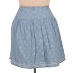 Embroidered cotton miniskirt, 'Delhi Spring in Wedgwood' - Feminine Blue Miniskirt in Embroidered Cotton