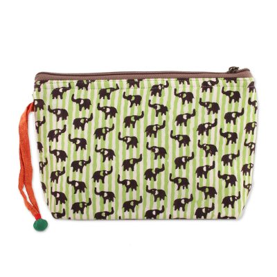 Batik cotton cosmetic bag,