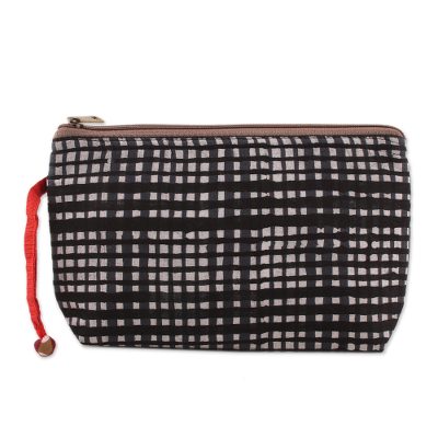 Batik cotton cosmetic bag,
