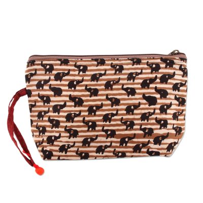 Batik cotton cosmetic bag,