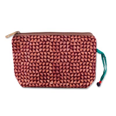 Batik cotton cosmetic bag,