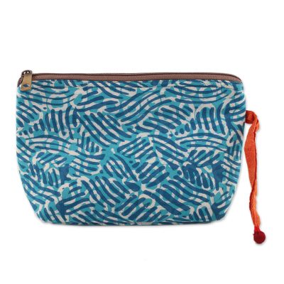 Batik cotton cosmetic bag,