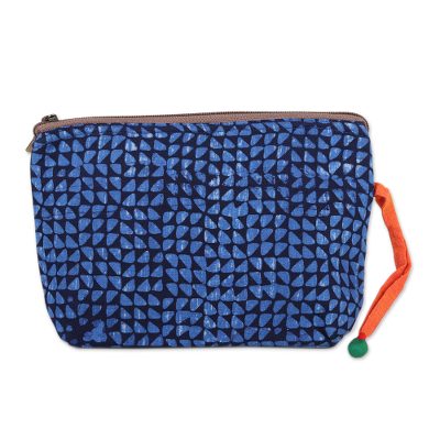Batik cotton cosmetic bag,