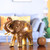 Papier mache sculpture, 'Basking in the Sun' - Purple Floral Papier Mache Elephant Sculpture from India