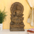 Skulptur aus Mangoholz - Handgeschnitzte Buddha-Reliefskulptur aus Mangoholz aus Indien