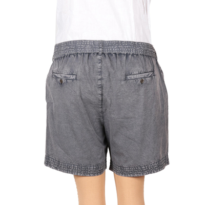 Cotton shorts, 'Summer Relaxation in Slate' - Drawstring Cotton Shorts in Slate from India