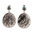 Tourmalinated quartz dangle earrings, 'Elegant Veins' - Tourmalinated Quartz and Composite Turquoise Dangle Earrings thumbail