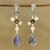 Multi-gemstone dangle earrings, 'Unity Sparkle' - 34.5-Carat Multi-Gemstone Dangle Earrings from India (image 2) thumbail