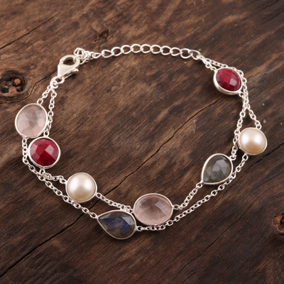 Multi-gemstone station bracelet, Glamorous Glisten