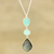 Labradorite and chalcedony pendant necklace, 'Aurora Combination' - Labradorite and Chalcedony Pendant Necklace from India (image 2) thumbail